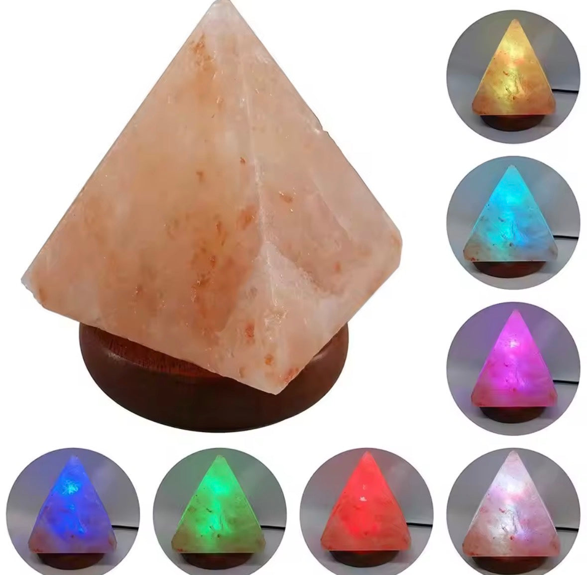 🔺 Lámpara de Sal del Himalaya Pirámide – Energía, Equilibrio y Estilo Natural