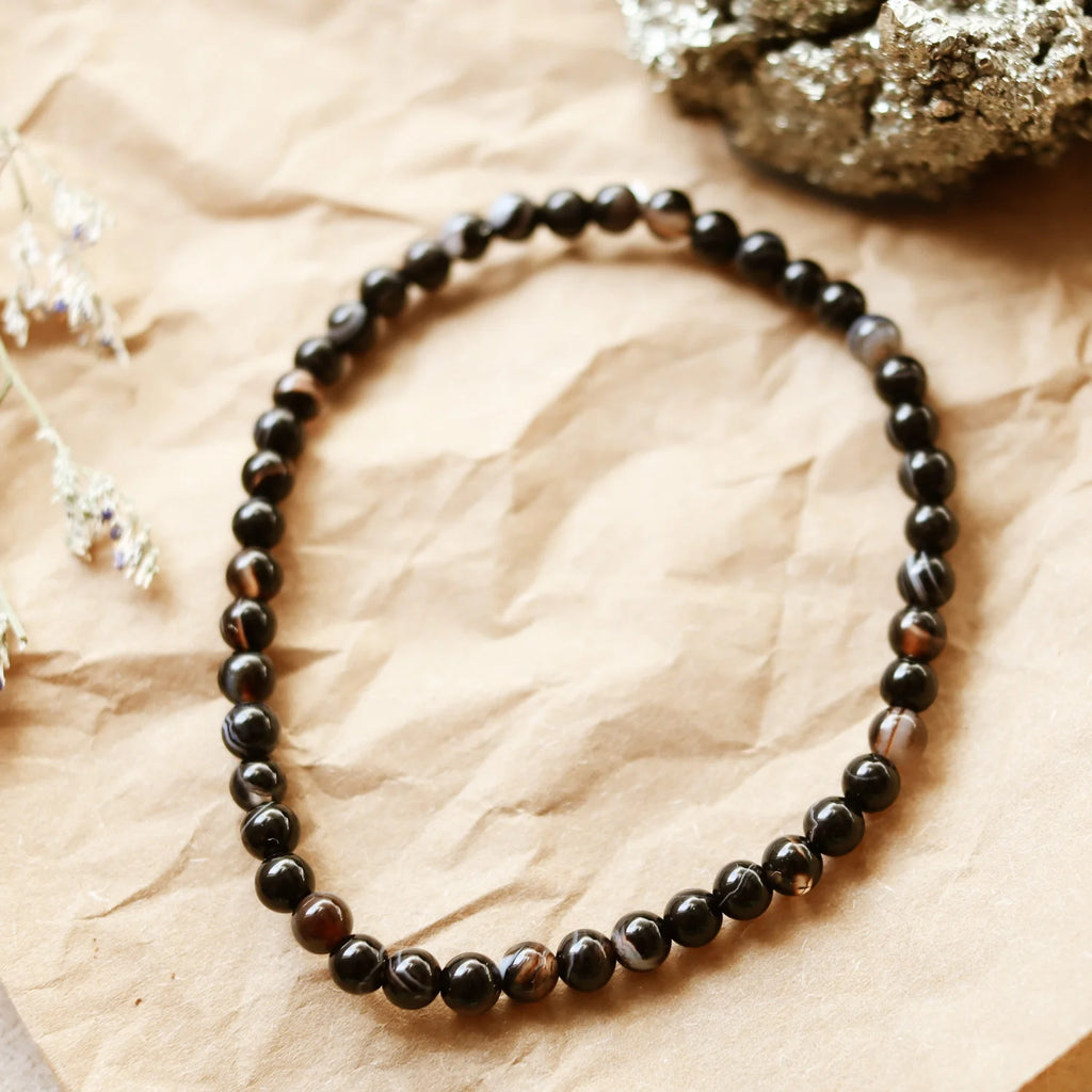 Pulsera de piedra natural Ágata Negra